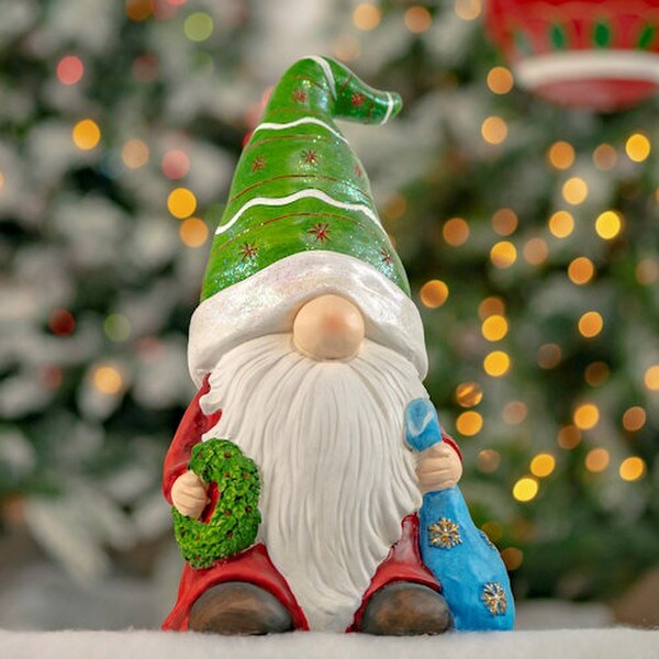 Christmas Garden Gnomes Set of Six Statues